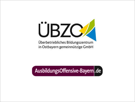 ÜBZO logo and logo of the Vocational Training Initiative in Bavaria (Ausbildungsoffensive Bayern).